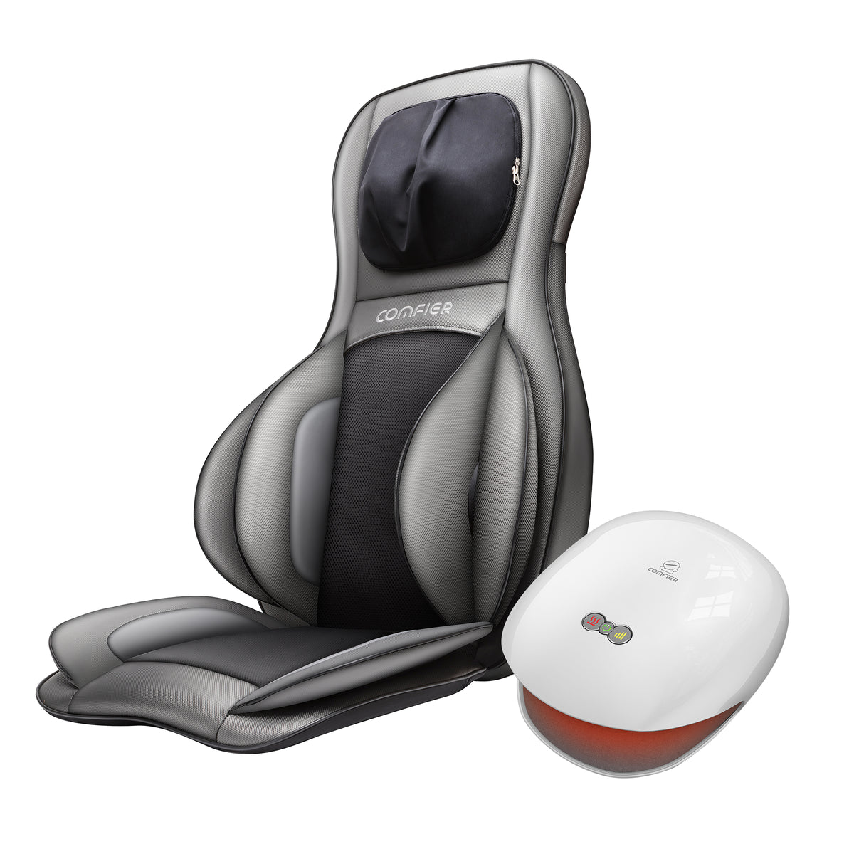 Neck & Back Massager With Air Compress & Shiatsu + Comfier Wireless Ha