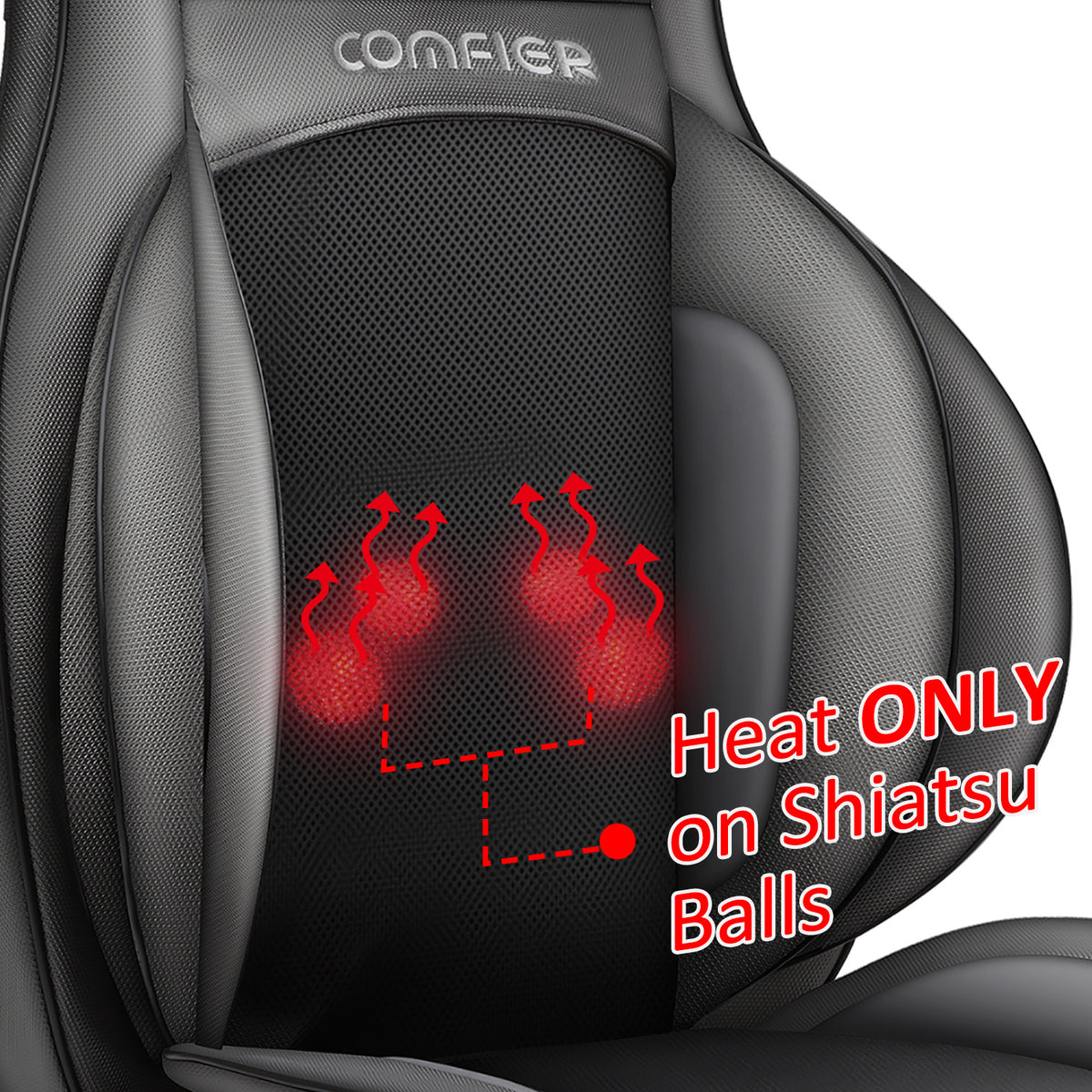 Comfier Back Massager with Heat,Shiatsu Massage Chair Pad,Deep