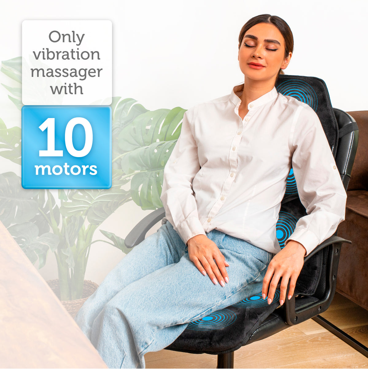 Comfier Massage Seat Cushion with Heat - 10 Vibration Motors Seat Warmer, Back Massager for Chair, Massage Chair Pad for Back Ideal Gifts for Women