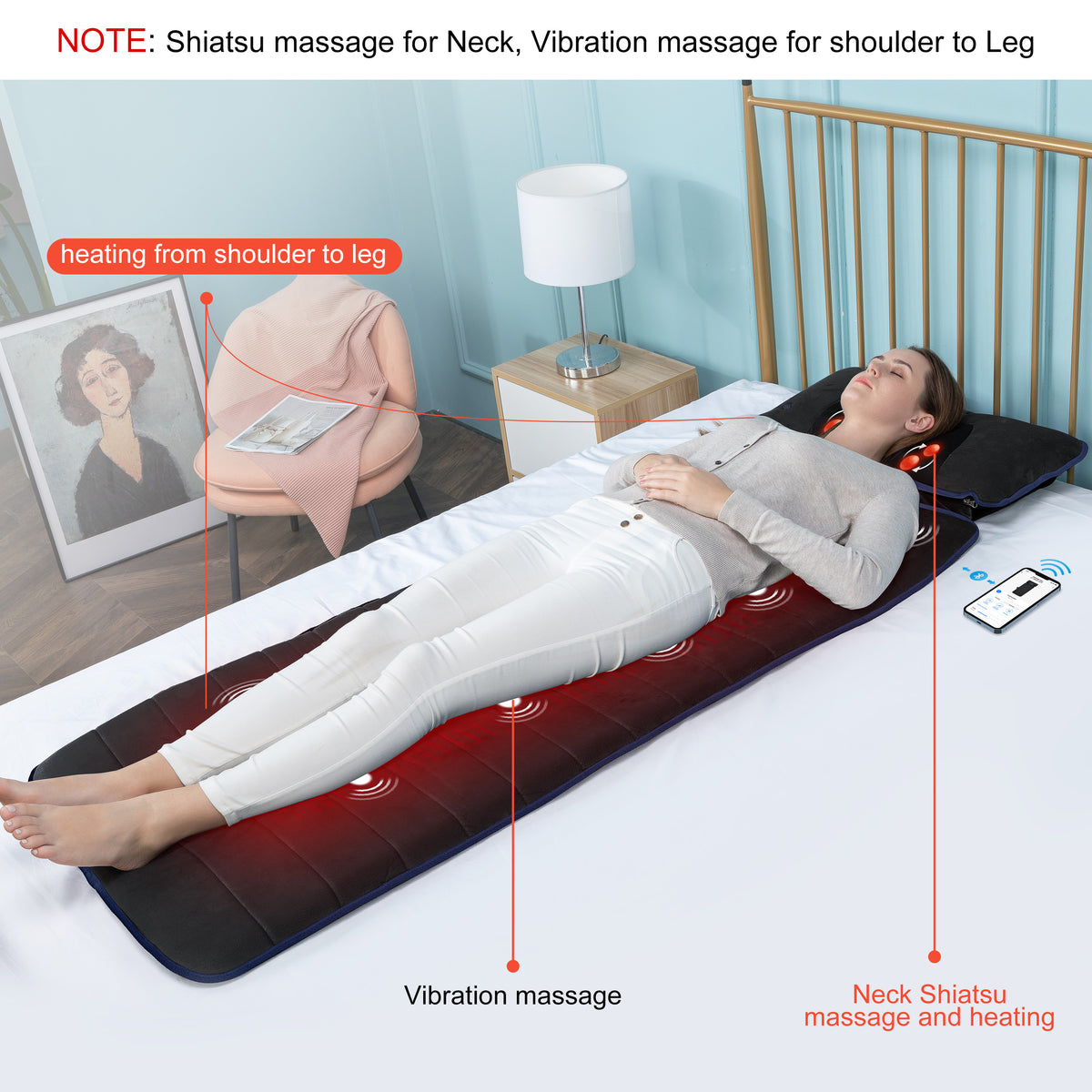 Bi-Comfer Full Body Electric Massage Mat and Heating Pad with Remote  Control, 1 Piece - King Soopers