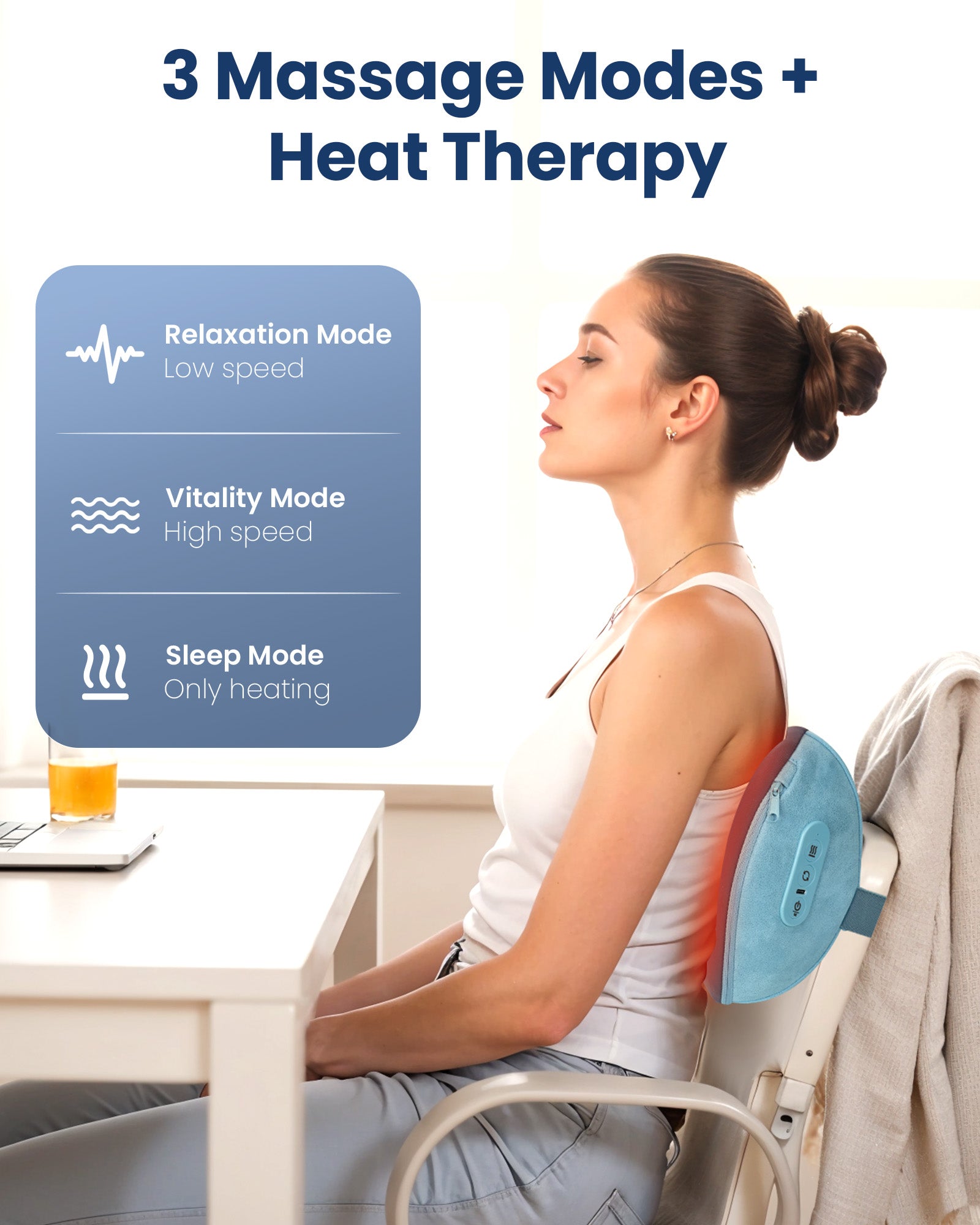 Comfier Update Shiatsu Neck and Back Massager with Heat, Massage Pillow for Chair with 3D Kneading Deep Tissue,Muscle Pain Relief on Shoulders, Legs, Foot CF-6419