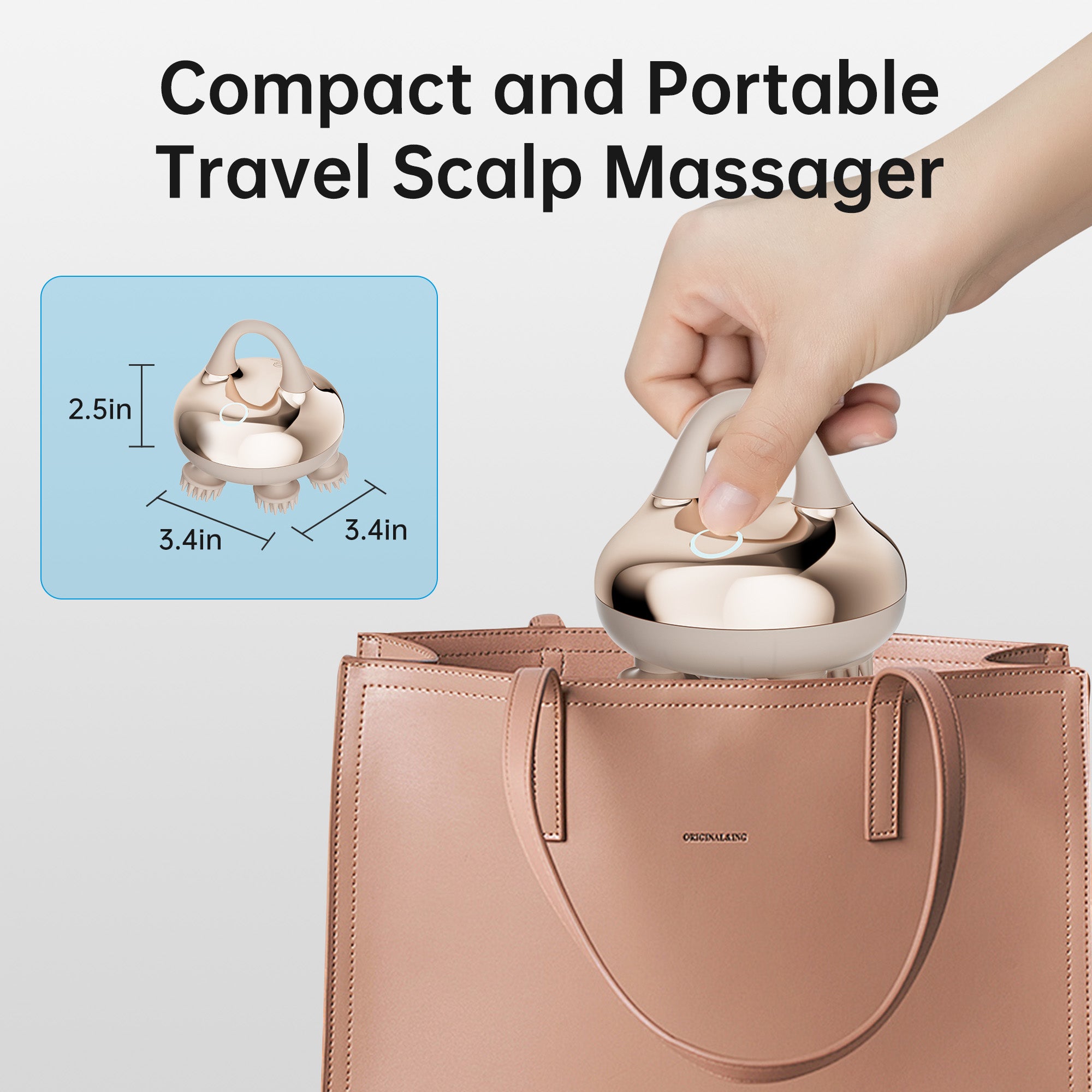 Comfier Cordless Scalp Massager Hair Growth with 3 kneading Modes, Waterproof Head Massager with 8 Claws for Deep Cleansing, Head Scratcher, Pet Massager CF-4402