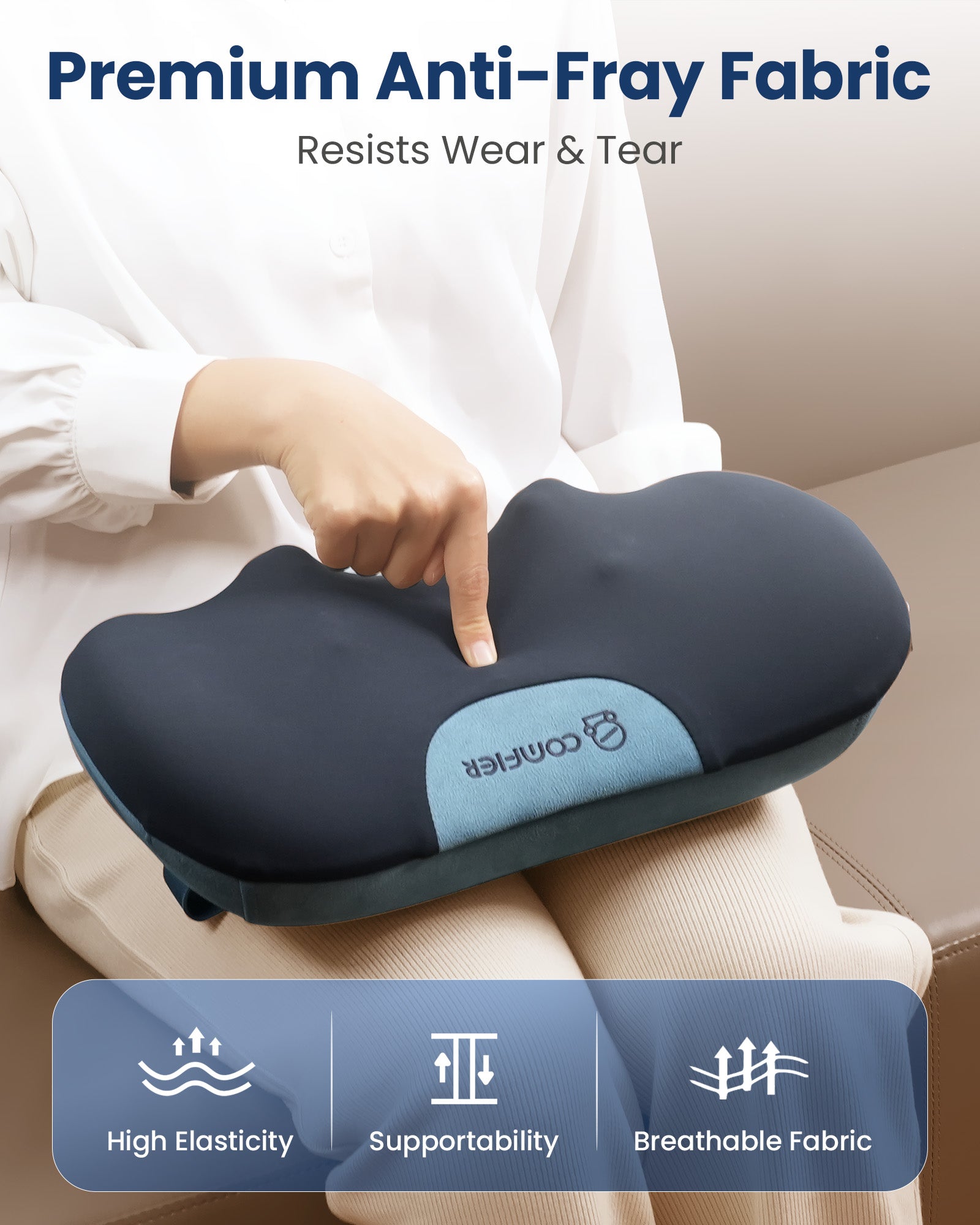 Comfier Update Shiatsu Neck and Back Massager with Heat, Massage Pillow for Chair with 3D Kneading Deep Tissue,Muscle Pain Relief on Shoulders, Legs, Foot CF-6419