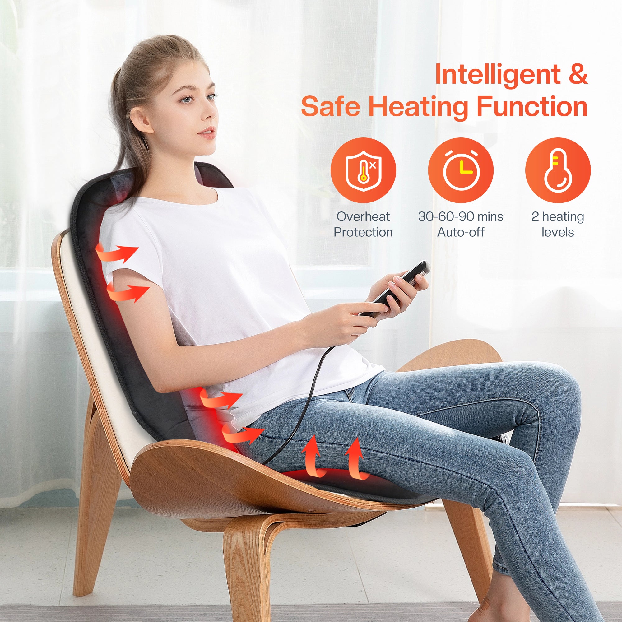 Car Heated Seat Cushion Safe Heating Seat Cushion Anti-slip Pad Car Seat  Cushions For Driving Office Chair Cushion