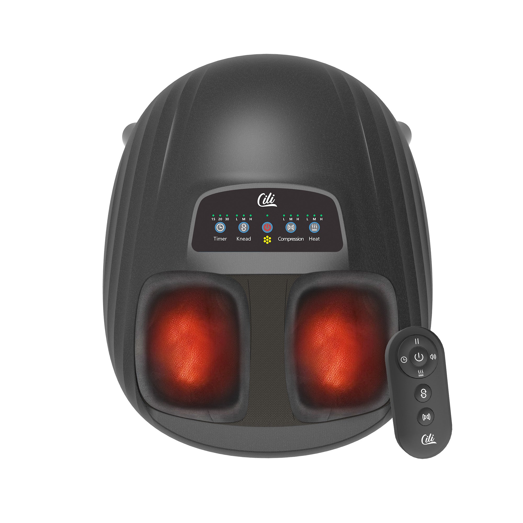 CILI Foot Massager with Heat, Shiatsu Feet Massage Machine for Plantar Fasciitis Neuropathy, Sole & Instep Heating, Remote Control CL-5325