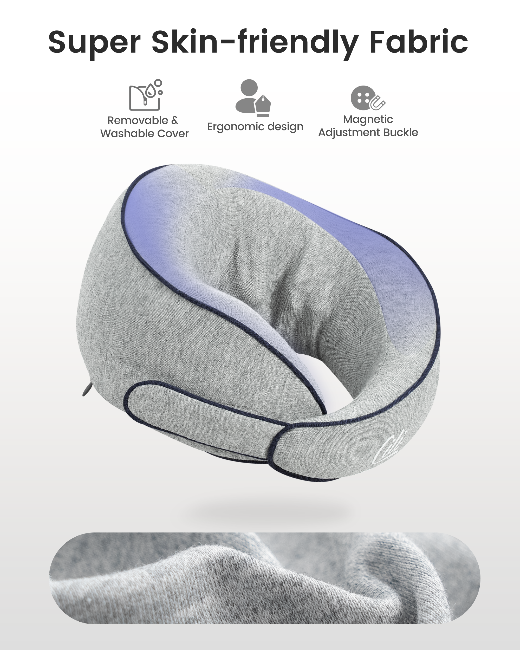 CiLi Cordless Neck Massager Pillow with Heat, Shiatsu Neck Massager for Pain Relief Deep Tissue, Neck Travel Pillow, 3 Adjustable Intensity CL-6476