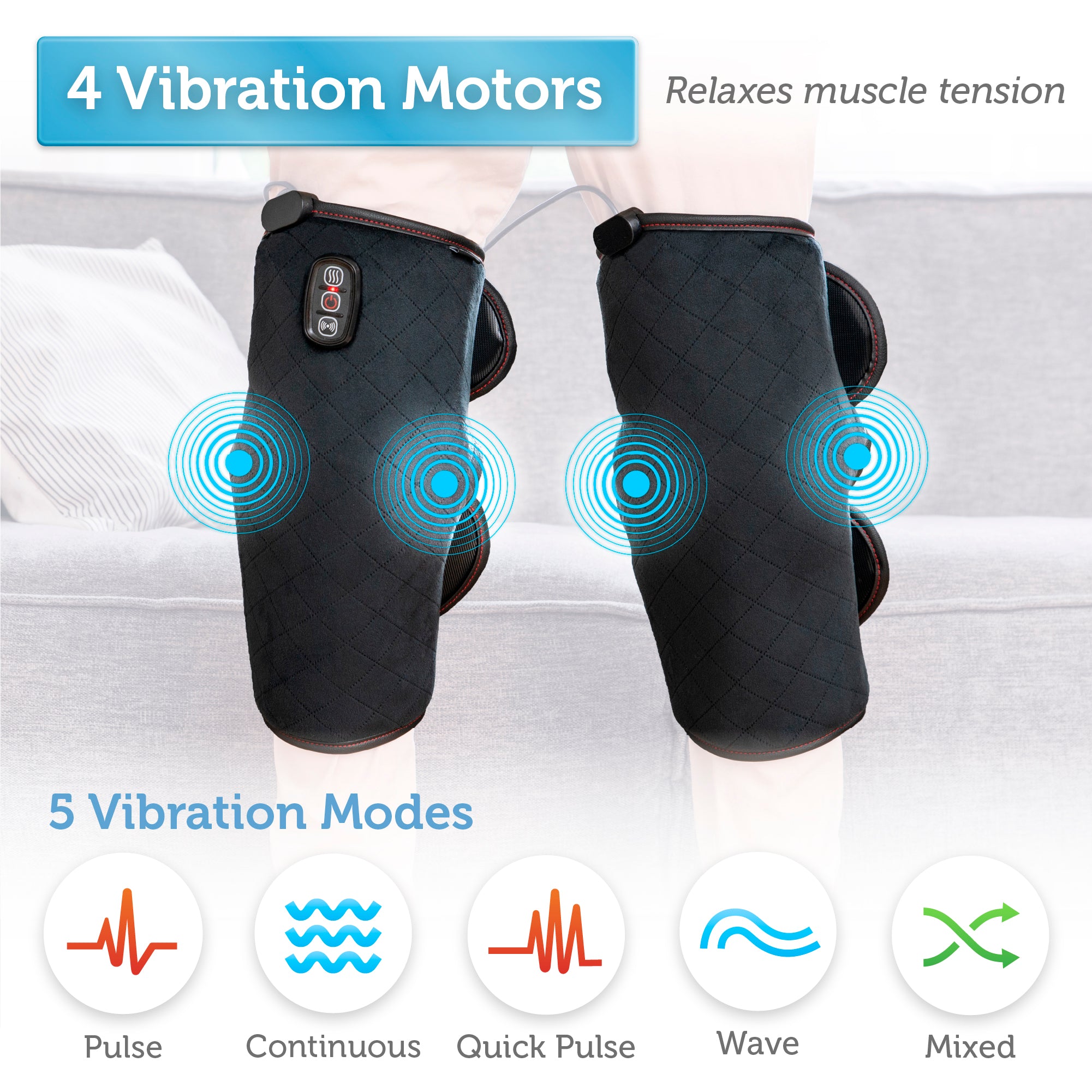 HEATED KNEE BRACE Wrap Vibration Massager for Arthritis Pain Relief By  PKSTONE