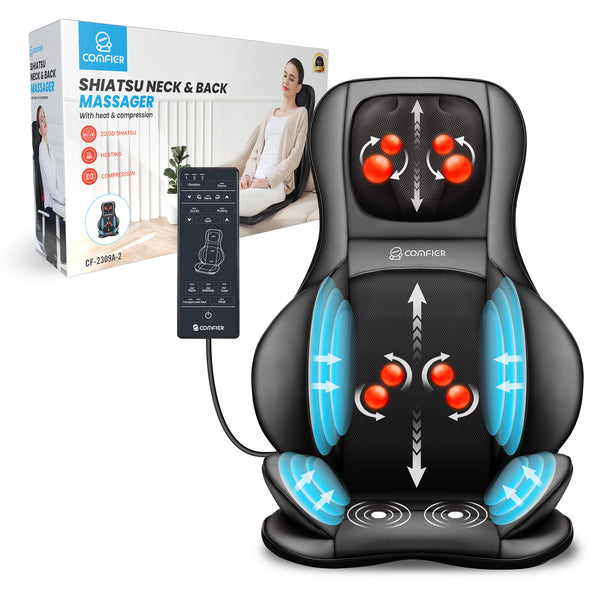 Comfier CF-2309 Neck and Back Massager with Heat Shiatsu Chair