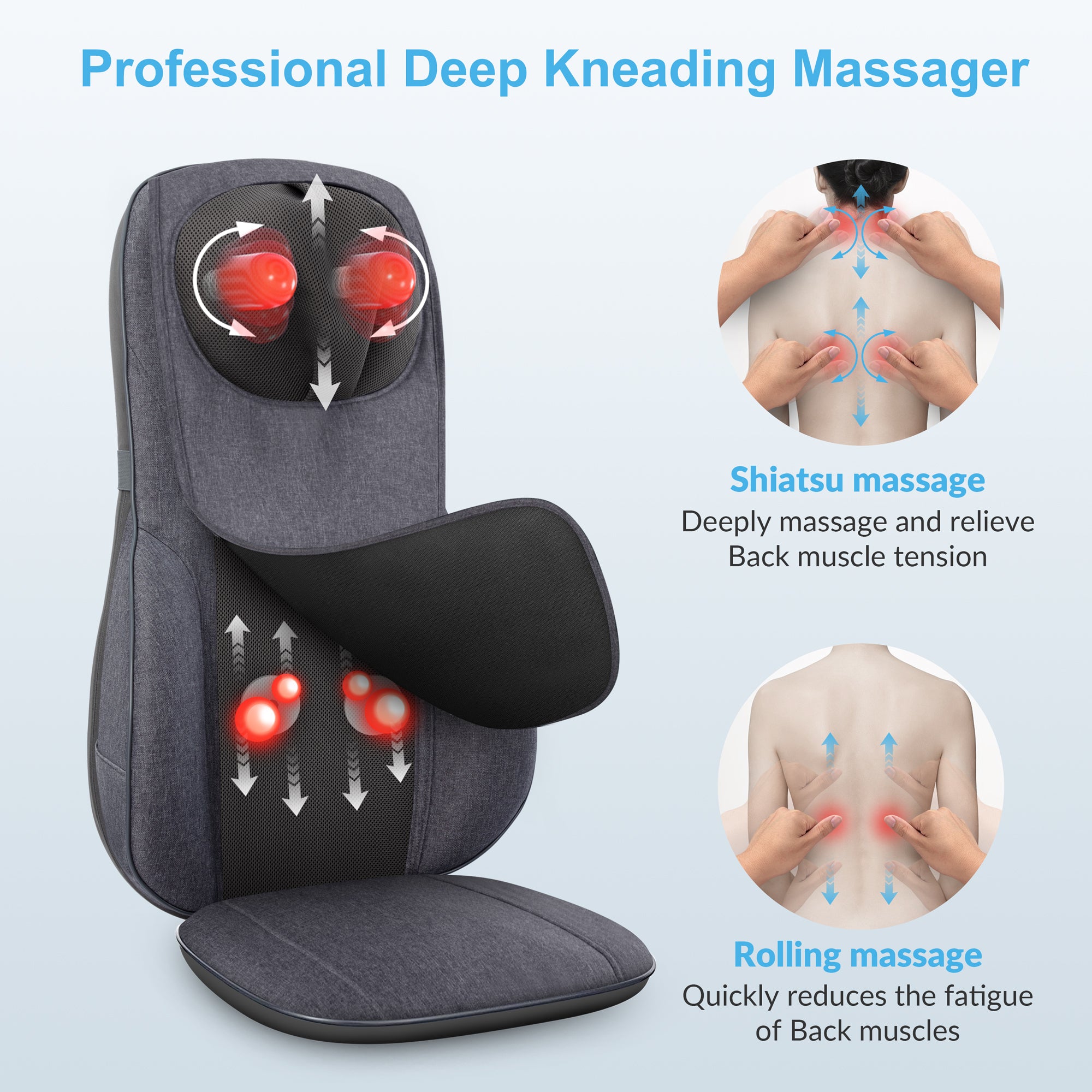 Shiatsu Neck Back Massage Relaxing Seat Cushion
