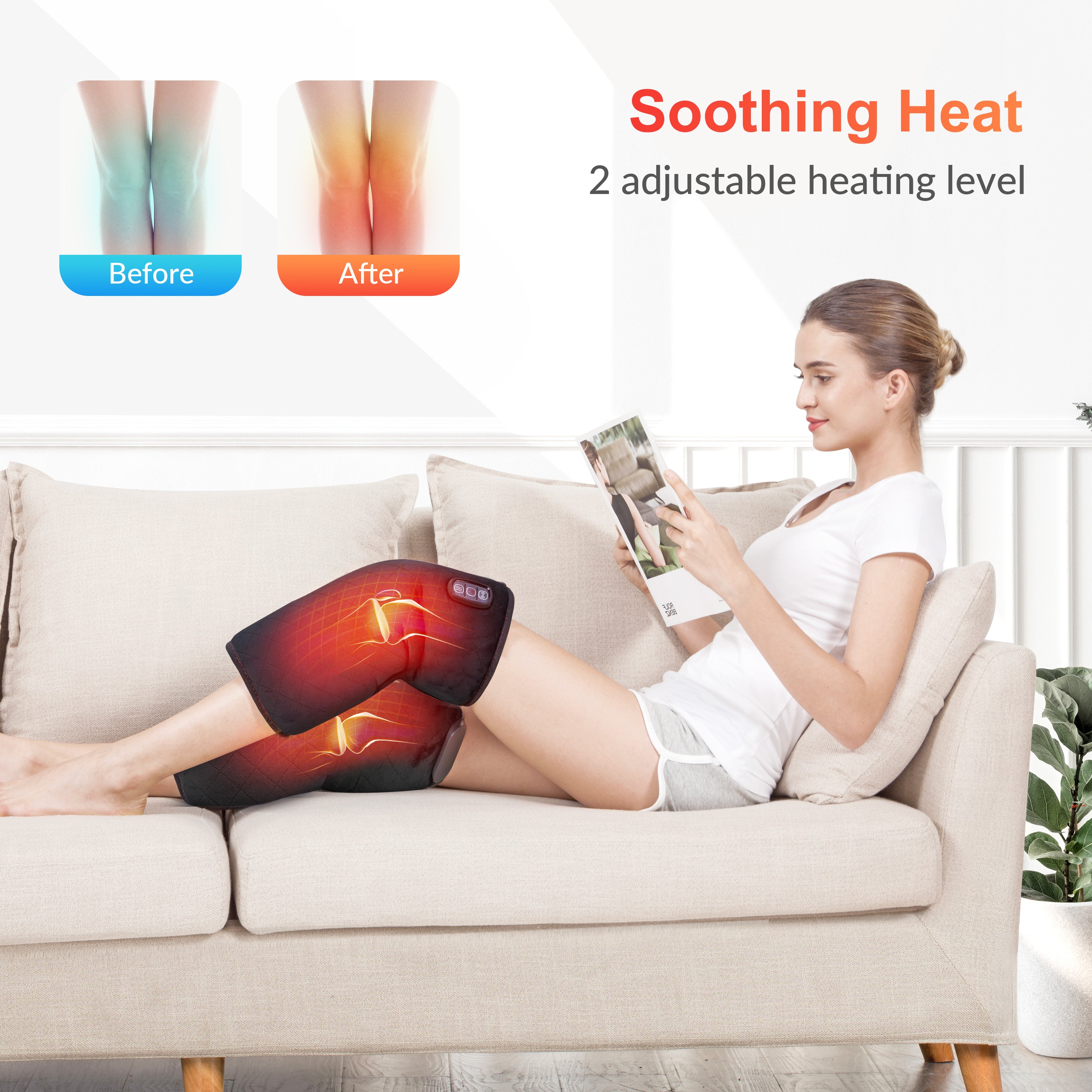 Comfier Knee Massager with Heat, Vibration Heating Pad for Knee, Knee Heating Pad for Relief, Leg Massager, Heated Knee Brace Wrap for Stress Relief