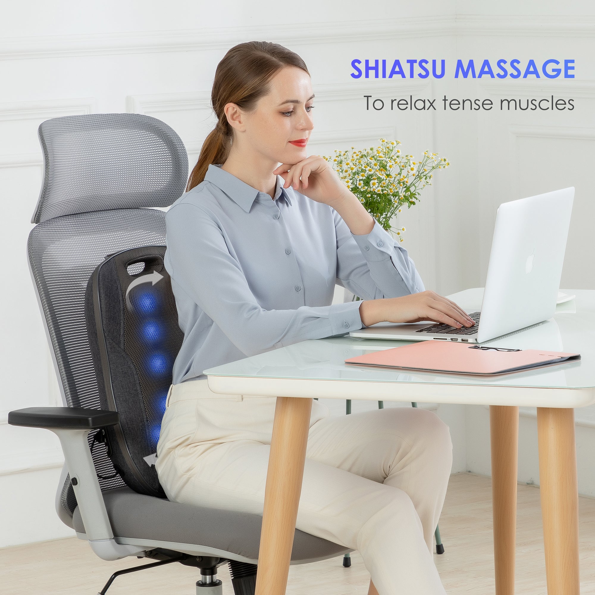 OMFIER Shiatsu Neck and Back Massager with Heat, Deep Tissue 3D Kneading  Shoulder Massage Pillow & Cordless Back Massager with Heat - Rechargeable