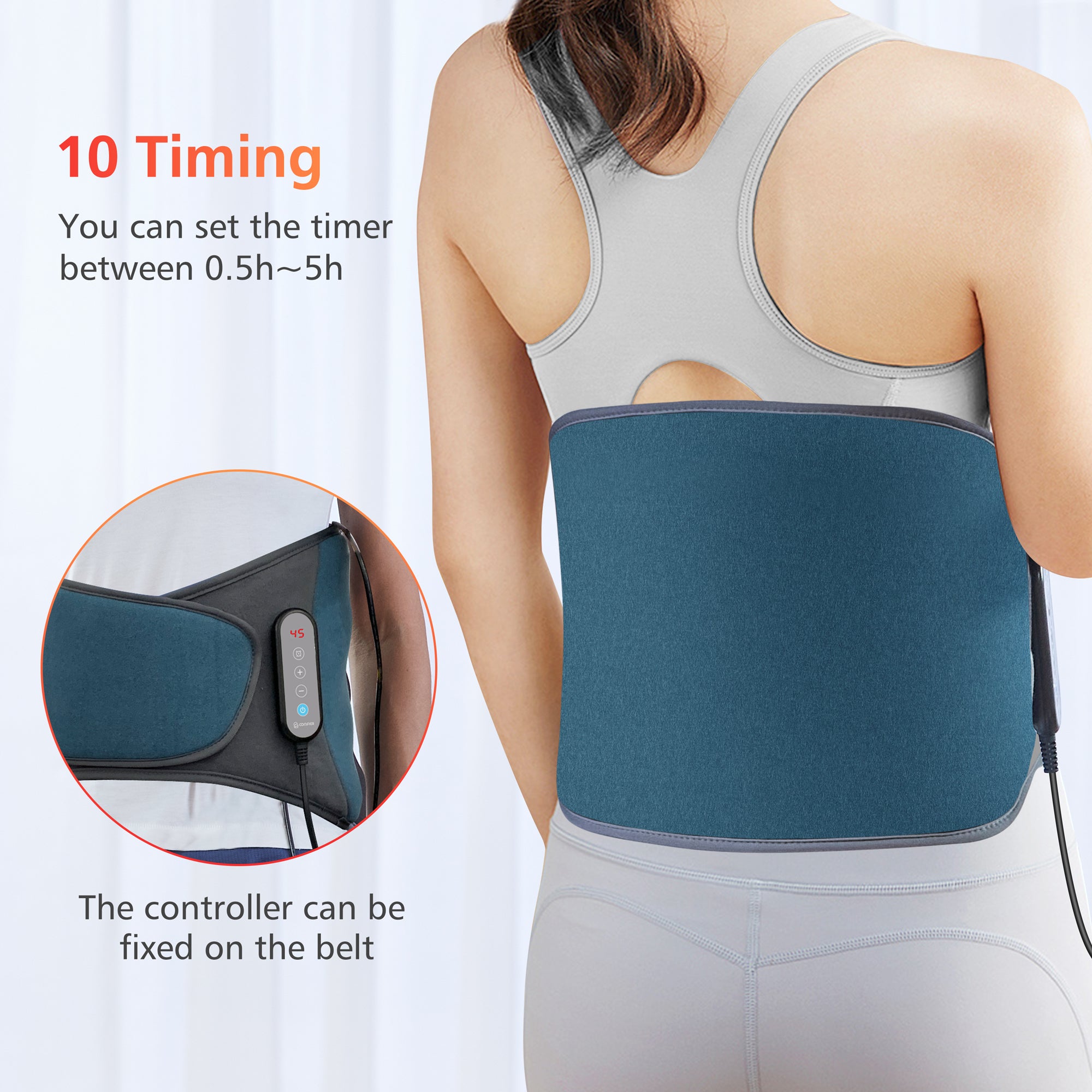 Heating Pad Therapy Vibration Massage Waist Wrap Belt Low Back