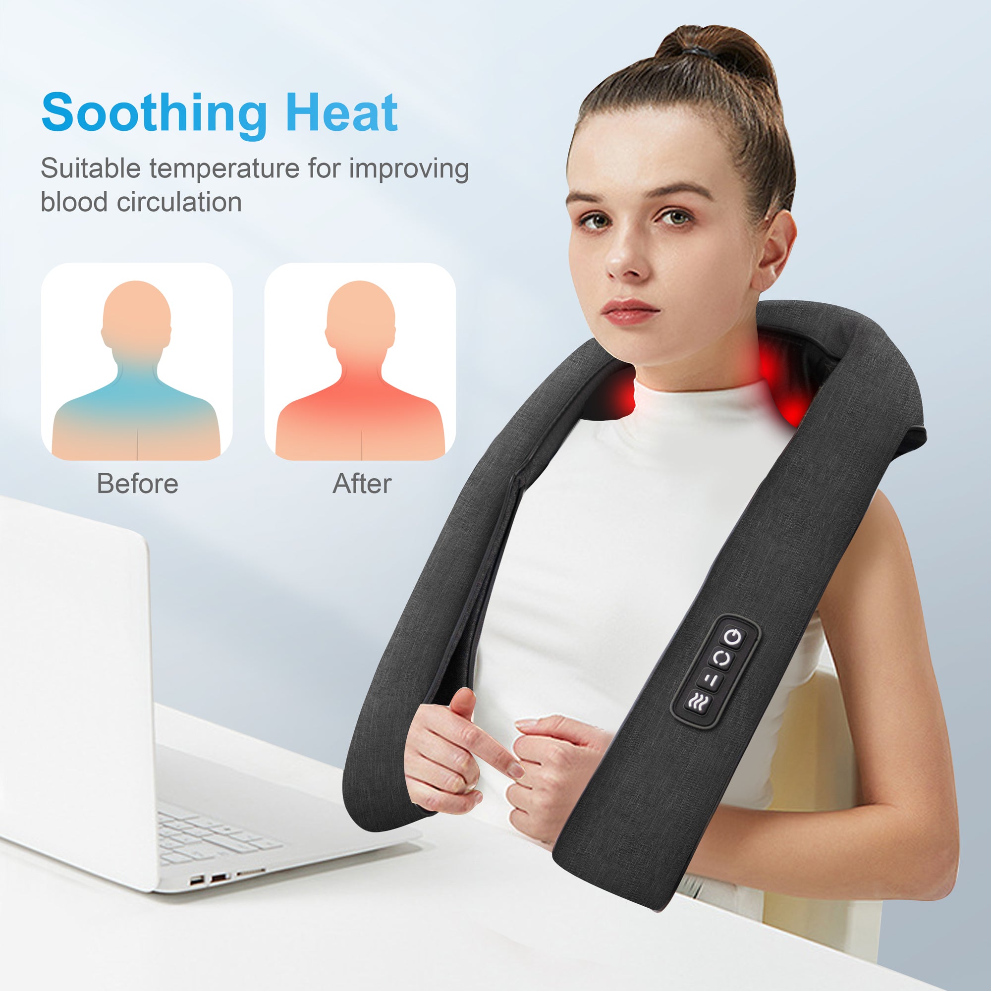 OEM/ODM smart electric comfier shiatsu back neck and shoulder massager  massage with heat - AliExpress