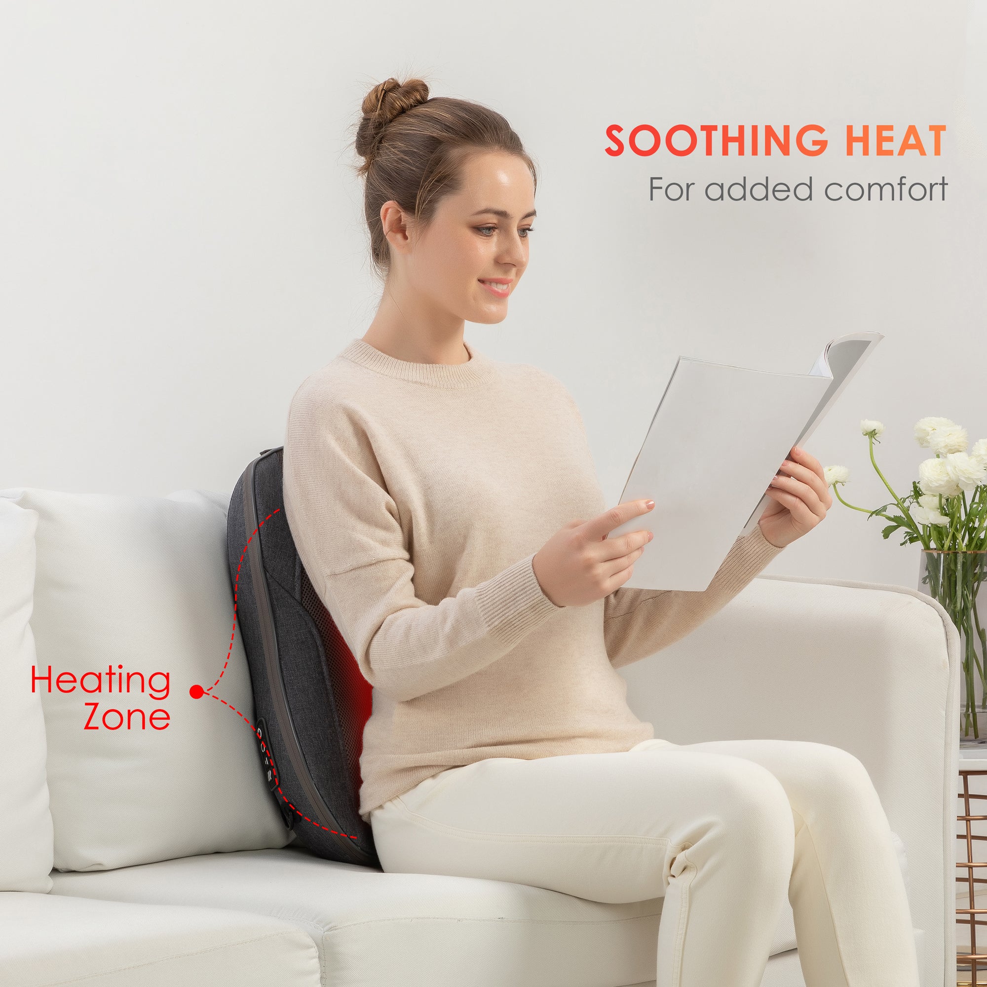 comrelax Back Massage Chair Pad, Deep Tissue Vibration Seat Massage  Cushion, 2 Levels Cooling or Hea…See more comrelax Back Massage Chair Pad,  Deep