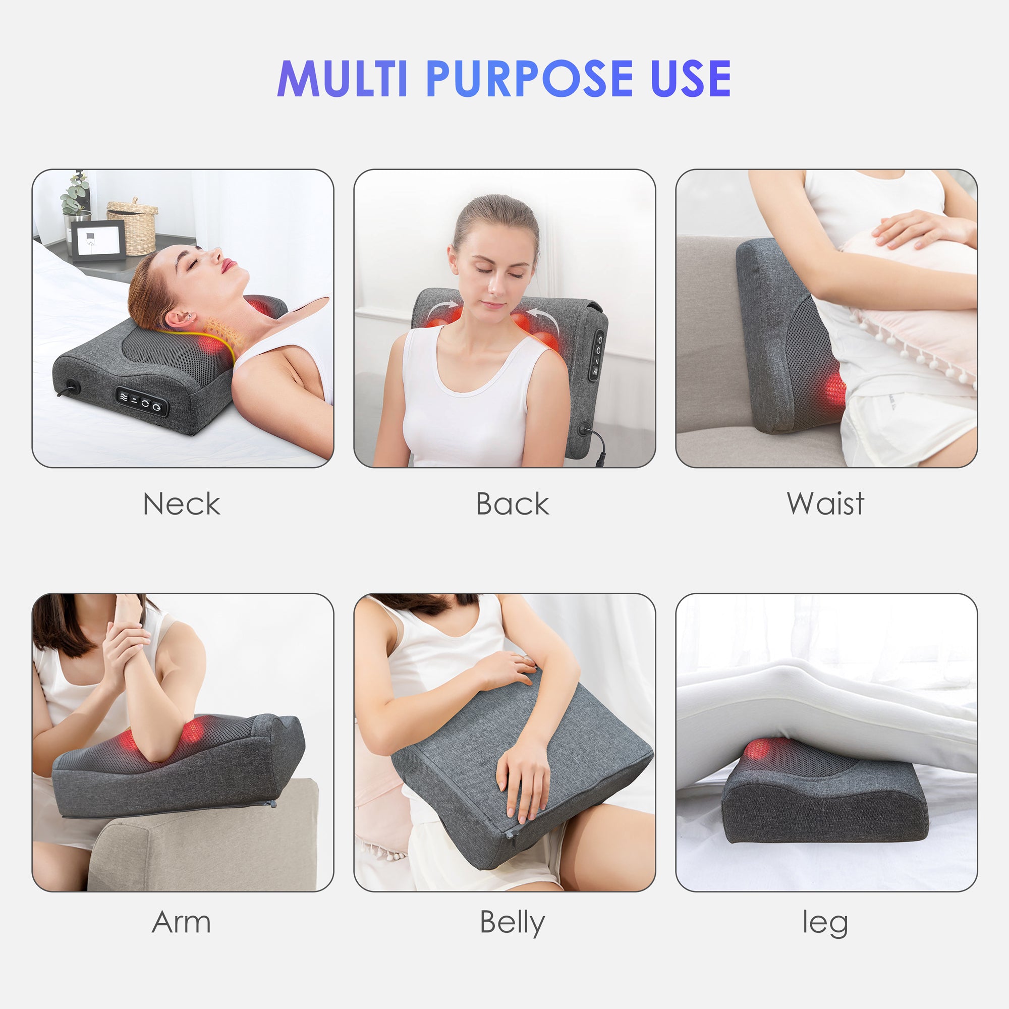 COMFYPRO™ Large Back & Neck Shiatsu Massage Pillow w/ Heat