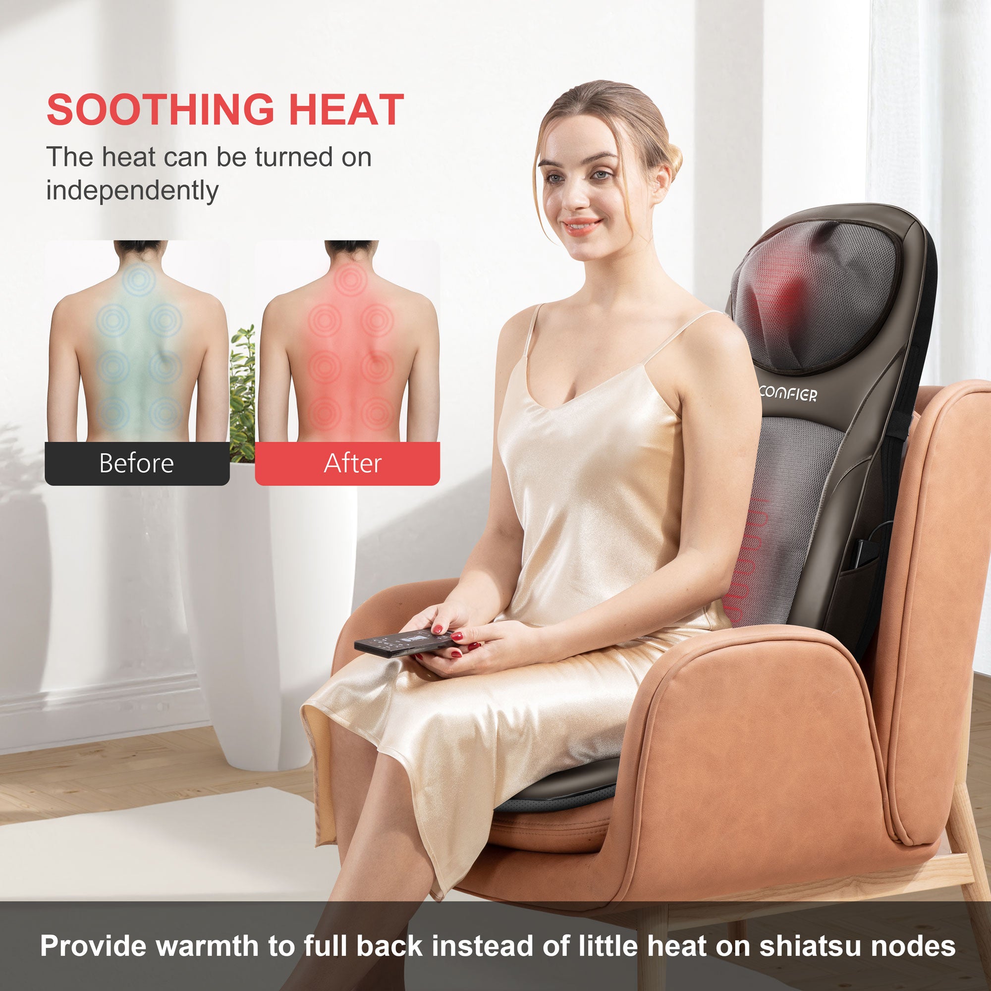 COMFIER Shiatsu Neck Back Massager with Heat and Compression, App Control  2D or 3D Deep Tissue Knead…See more COMFIER Shiatsu Neck Back Massager with